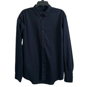 Armani Exchange A/X Black Cotton Lycra Button Down Long Sleeve Shirt Size Reg L